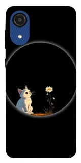 Чехол на Samsung Galaxy A03 Core Cat and flower фото 1 из 1