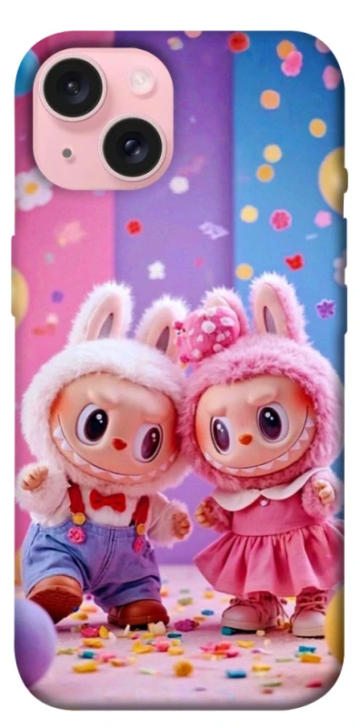Чохол на Apple iPhone 15 (6.1") Labubu twins ver.3 фото 1 з 1