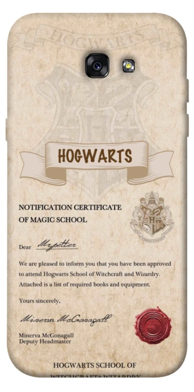 Чехол на Samsung A720 Galaxy A7 (2017) The Hogwarts acceptance letter фото 1 из 1