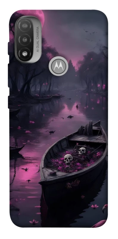 Чохол на Motorola Moto E20 Boat and flamingo фото 1 з 1