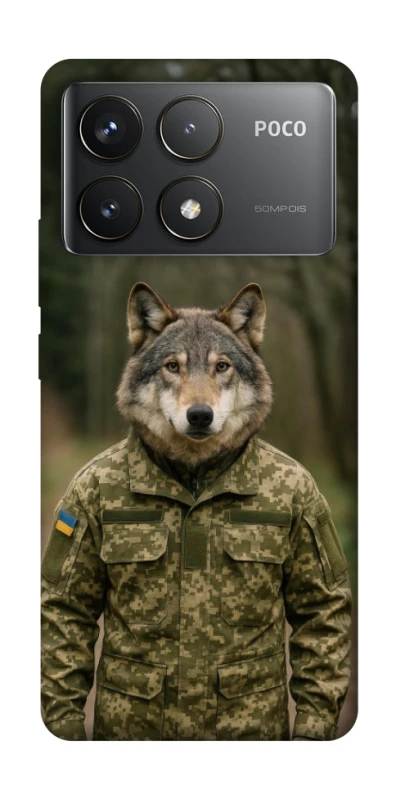 Чохол на Xiaomi Poco F6 Pro Вовк захисник фото 1 з 1