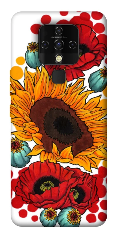 Чохол на TECNO Camon 16 SE Соняшники та маки фото 1 з 1