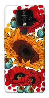 Чохол на TECNO Camon 16 SE Соняшники та маки фото 1 з 1