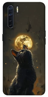 Чохол на Oppo A91 Кіт під місяцем v2 фото 1 з 1