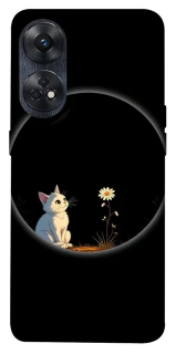 Чехол на Oppo Reno 8T 4G Cat and flower фото 1 из 1