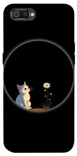 Чехол на Realme C2 Cat and flower фото 1 из 1