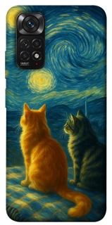 Чехол на Xiaomi Redmi Note 11 (Global) / Note 11S Cats under the stars фото 1 из 1