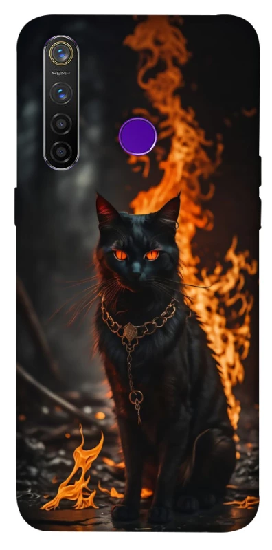 Чехол на Realme 5 Pro Огненный кот фото 1 из 1