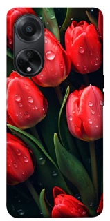 Чехол на Oppo A58 4G Красные тюльпаны фото 1 из 1