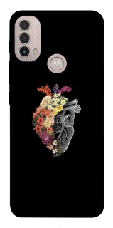 Чехол на Motorola Moto E40 Heart with flowers фото 1 из 1