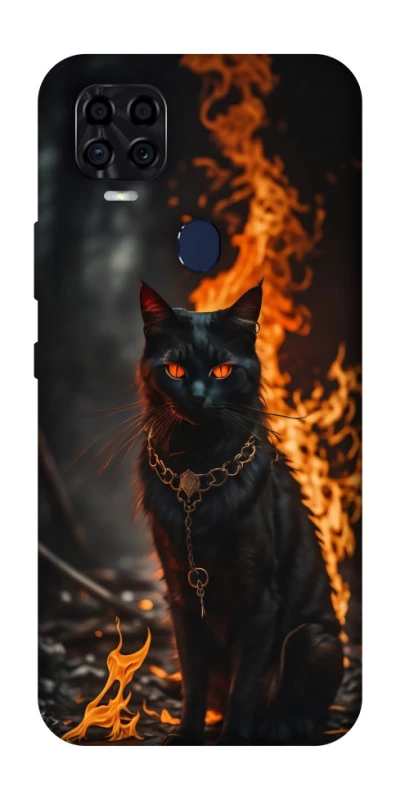 Чехол на ZTE Blade v2020 Огненный кот фото 1 из 1