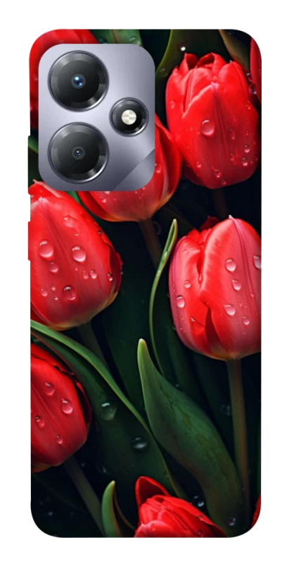 Чохол на Infinix Hot 30i Червоні тюльпани фото 1 з 1