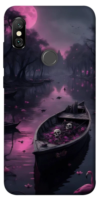 Чехол на Xiaomi Redmi Note 6 Pro Boat and flamingo фото 1 из 1