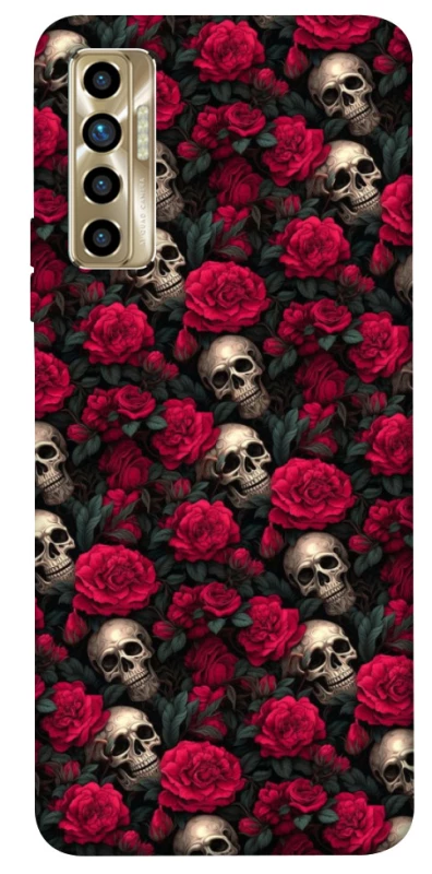 Чохол на TECNO Camon 17P Черепа та рози фото 1 з 1