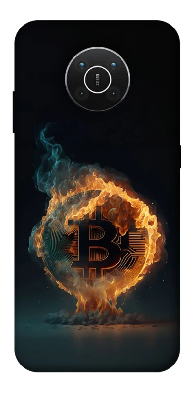 Чехол на Nokia X10 / X20 Fire Bitcoin фото 1 из 1