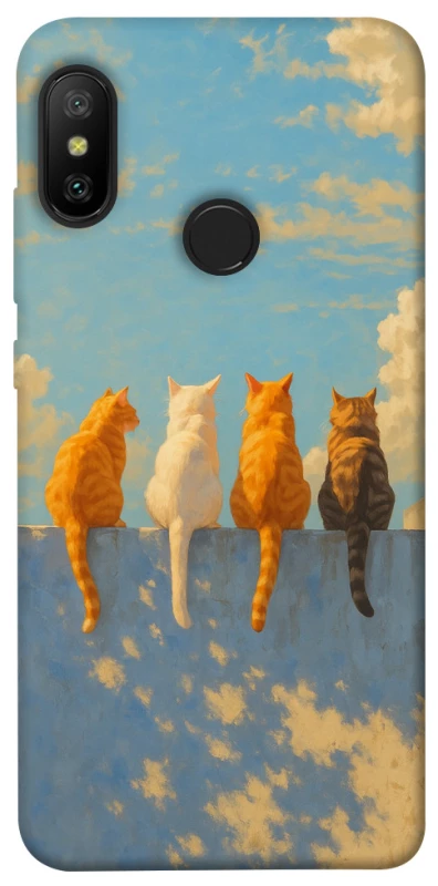 Чохол на Xiaomi Mi A2 Lite / Xiaomi Redmi 6 Pro cats on wall фото 1 з 1