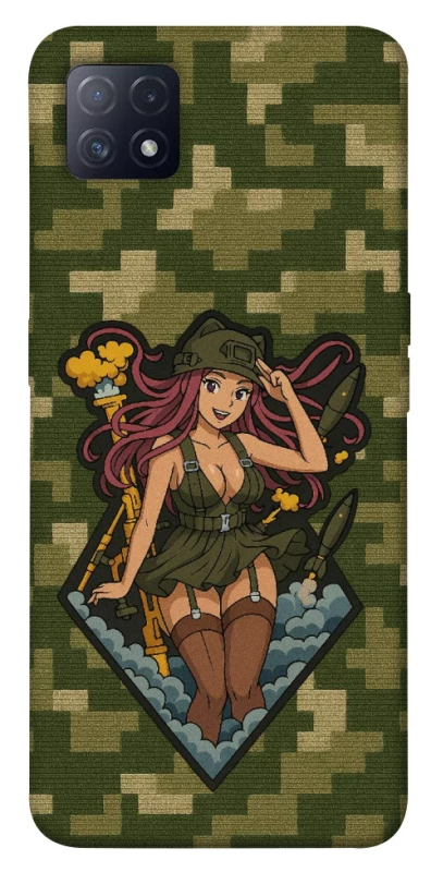 Чохол на Oppo A72 5G / A73 5G Military Waifu фото 1 з 1