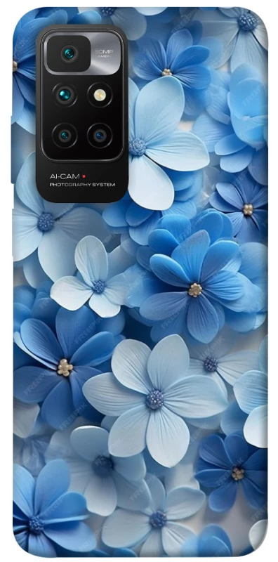 Чехол на Xiaomi Redmi 10 Синие цветы фото 1 из 1