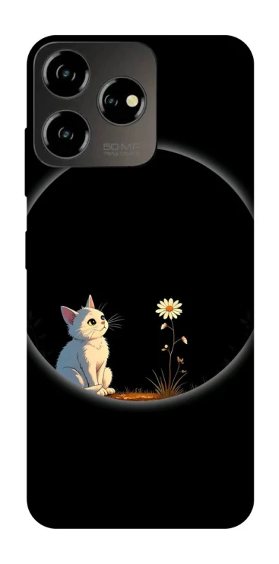 Чехол на ZTE Blade V50 Design 4G Cat and flower фото 1 из 1