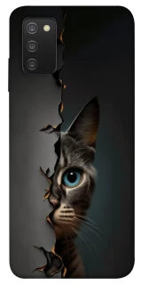 Чехол на Samsung Galaxy A03s Кот-подглядыватель v2 фото 1 из 1