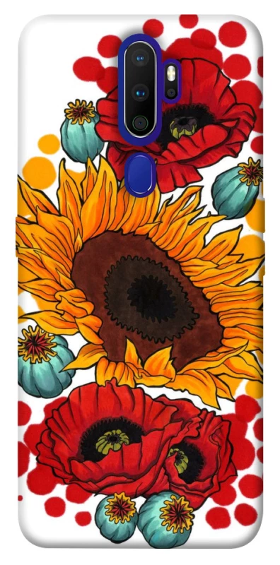 Чохол на Oppo A5 (2020) / Oppo A9 (2020) Соняшники та маки фото 1 з 1