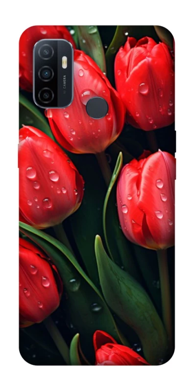 Чехол на Oppo A53 / A32 / A33 Красные тюльпаны фото 1 из 1