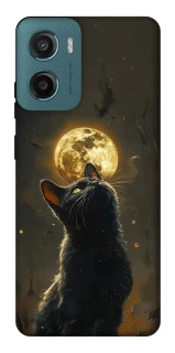 Чохол на Motorola Moto G06 Кіт під місяцем v2 фото 1 з 1