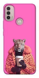 Чохол на Motorola Moto E40 Леопард з кавою фото 1 з 1