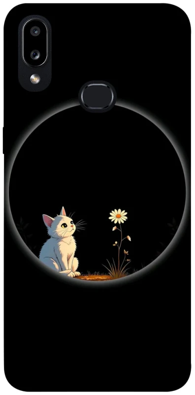 Чохол на Samsung Galaxy A10s Cat and flower фото 1 з 1