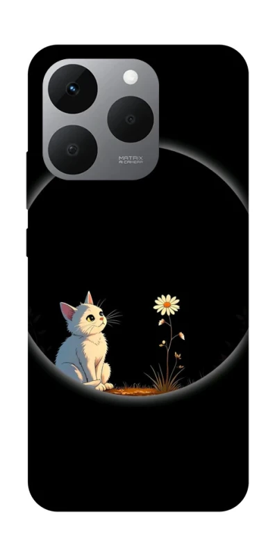 Чохол на Realme 15T Cat and flower фото 1 з 1