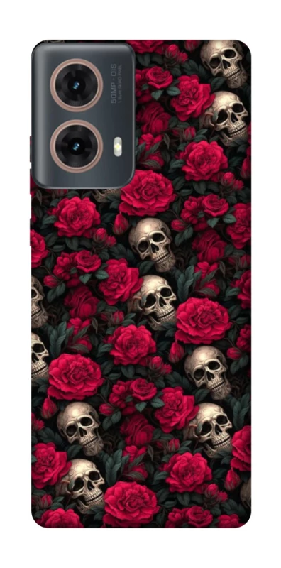 Чохол на Motorola Moto G85 Черепа та рози фото 1 з 1