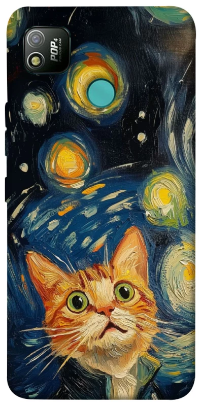 Чехол на TECNO POP 4 paint cat фото 1 из 1