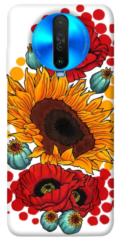 Чохол на Xiaomi Poco X2 Соняшники та маки фото 1 з 1