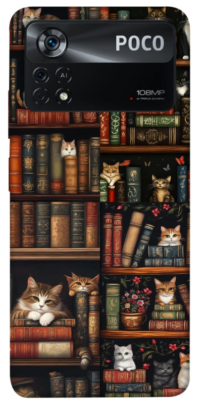 Чохол на Xiaomi Poco X4 Pro 5G Cats & Books фото 1 з 1
