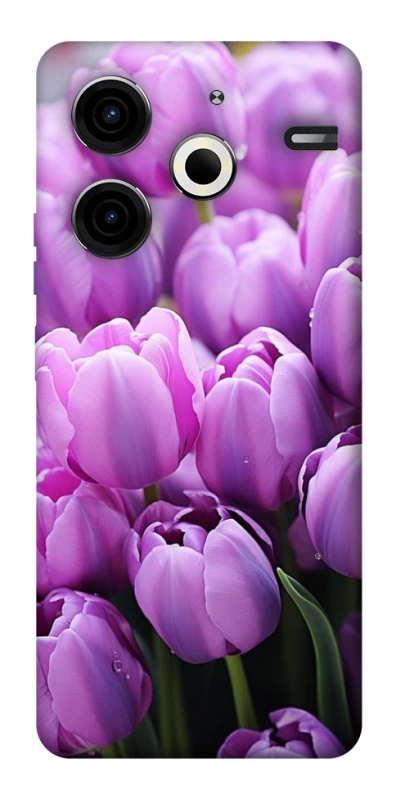 Чехол на TECNO Pova 6 Neo (LI6) Фиолетовые тюльпаны фото 1 из 1