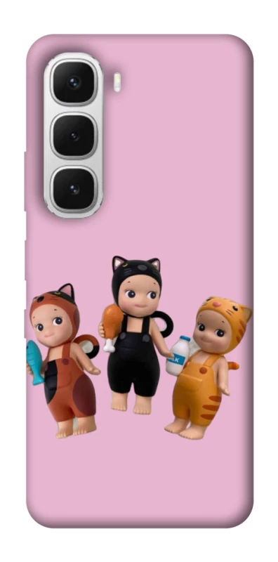 Чохол на Infinix Hot 60i Cat Cafe Trio фото 1 з 1