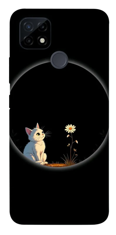 Чохол на Realme C12 Cat and flower фото 1 з 1