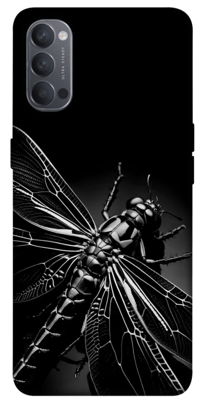 Чехол на Oppo Reno 4 Black dragonfly фото 1 из 1