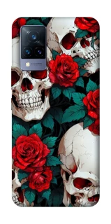 Чохол на Vivo V21 skull and rose фото 1 з 1
