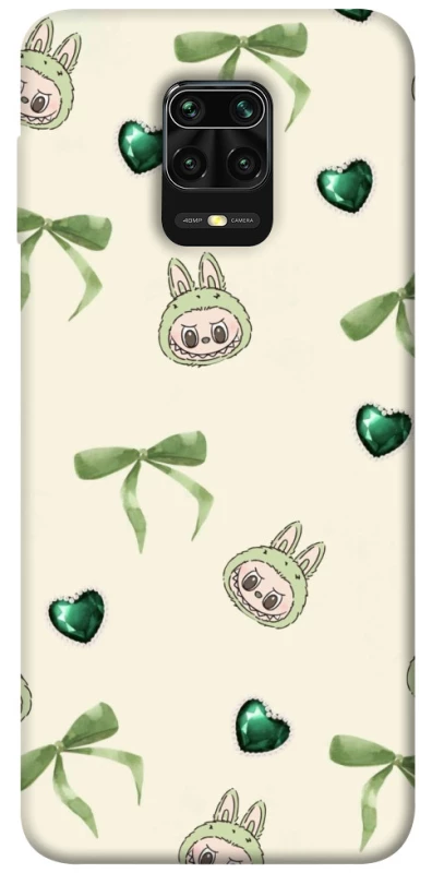 Чехол на Xiaomi Redmi Note 9s / Note 9 Pro / Note 9 Pro Max Labubu Green Heart фото 1 из 1