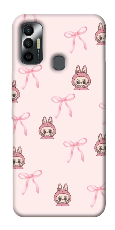 Чохол на TECNO Spark 7 Pink bows and Labubus фото 1 з 1