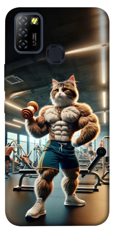 Чехол на Infinix Hot 10 Lite Качок кот фото 1 из 1