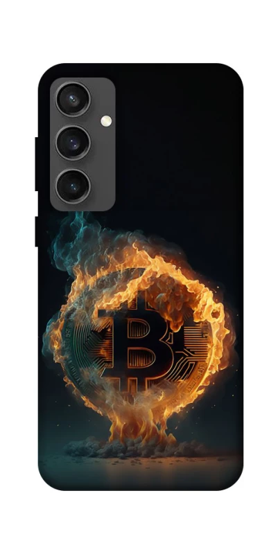 Чохол на Samsung Galaxy S24 FE Fire Bitcoin фото 1 з 1