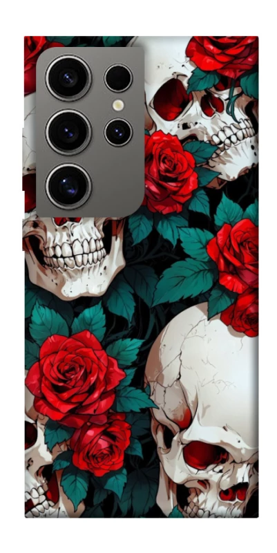 Чохол на Samsung Galaxy S24 Ultra skull and rose фото 1 з 1