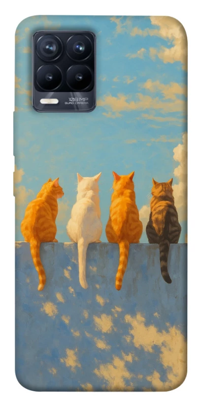 Чохол на Realme 8 cats on wall фото 1 з 1