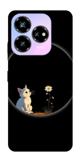 Чехол на ZTE Nubia V60 Desing Cat and flower фото 1 из 1