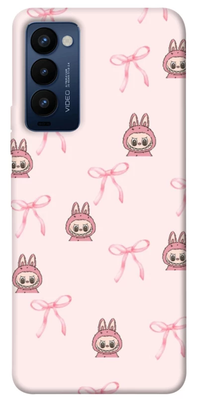 Чохол на TECNO Camon 18 Pink bows and Labubus фото 1 з 1