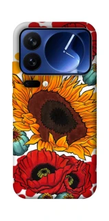 Чохол на Xiaomi Poco F7 Ultra Соняшники та маки фото 1 з 1