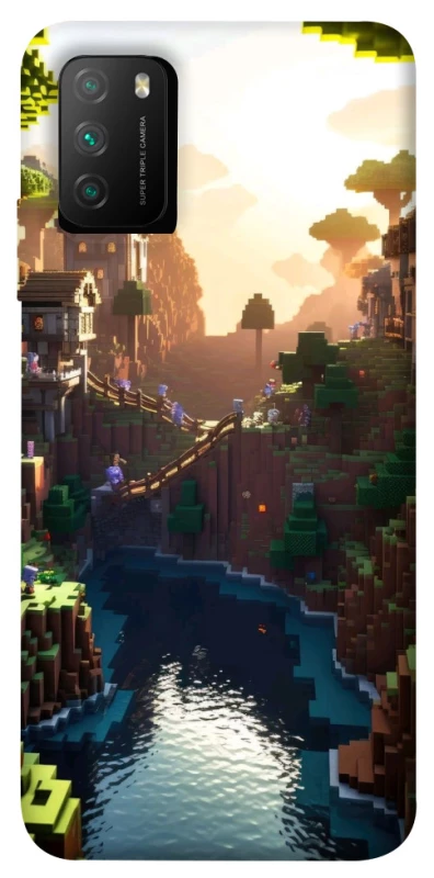 Чохол на Xiaomi Poco M3 Minecraft sunset фото 1 з 1