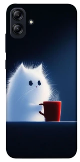 Чехол на Samsung Galaxy A04e Чехол кот с кофе фото 1 из 1